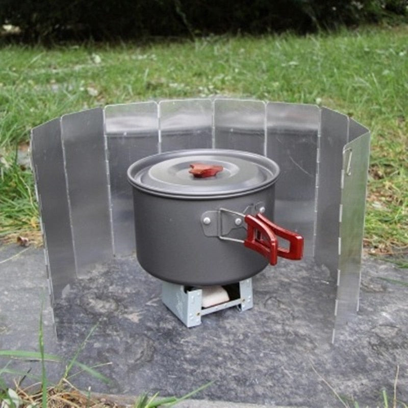 Plates Gas Stove Wind Shield Outdoor Camping Picnic Cooking Burner Windproof Screen Aluminum Alloy Wind Screen