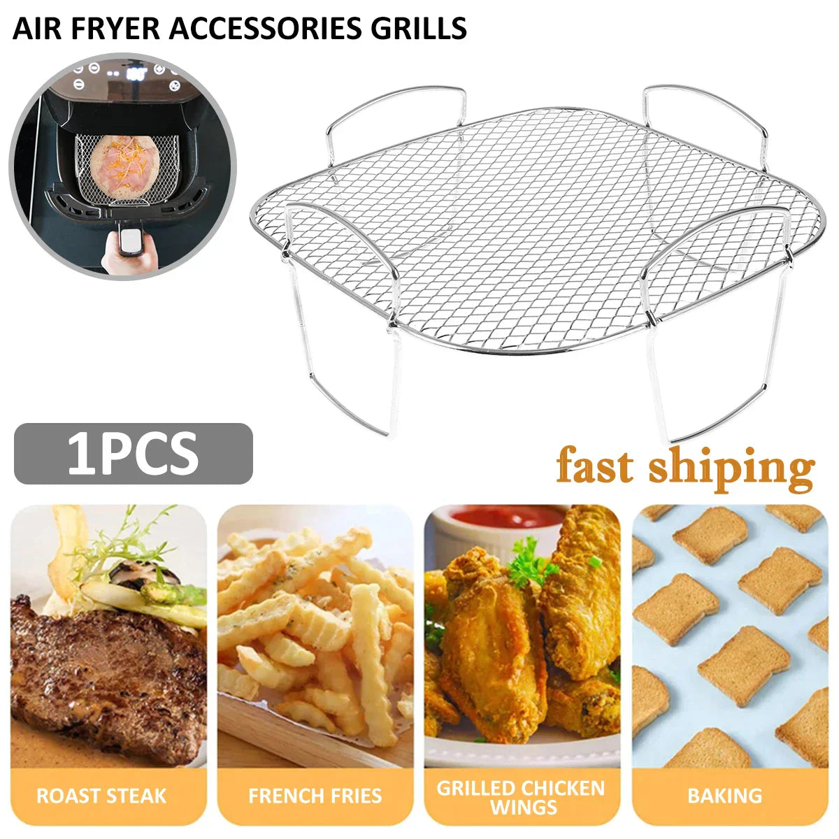Outdoor Air Fryer Rack Grilling Rack