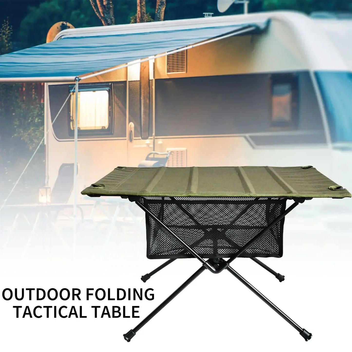 Folding Table with Portable Storage Net