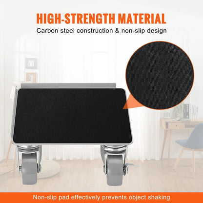 4pcs Industrial Machinery Mover - 360° Rotation, Heavy Furniture Transport