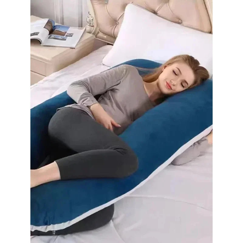 U-Shaped Pregnancy Pillow Pure Cotton Cushion Grey