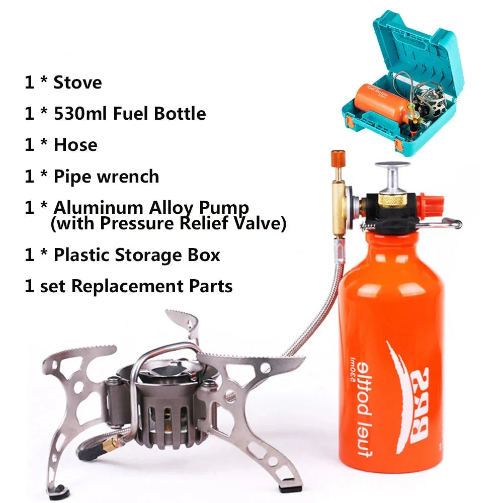 Multi-Fuel Gas Camping Stove Silver