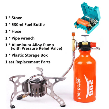 Multi-Fuel Gas Camping Stove Silver