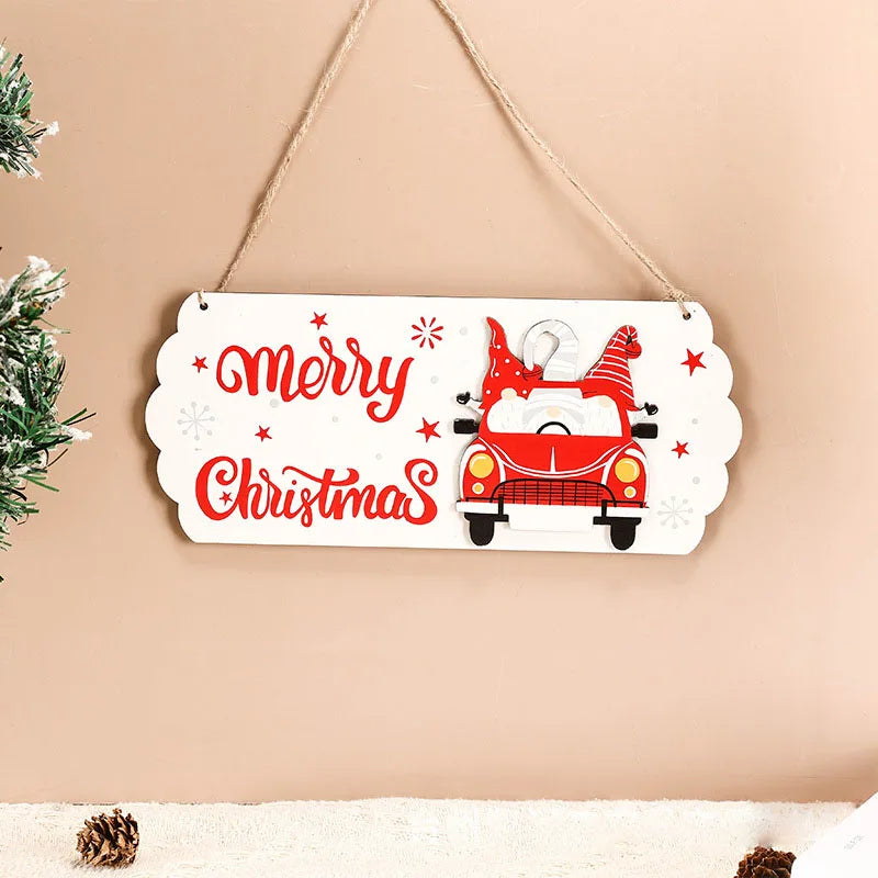 Santa Claus Wooden Sign - 8"x5" Merry Christmas Wall Decor