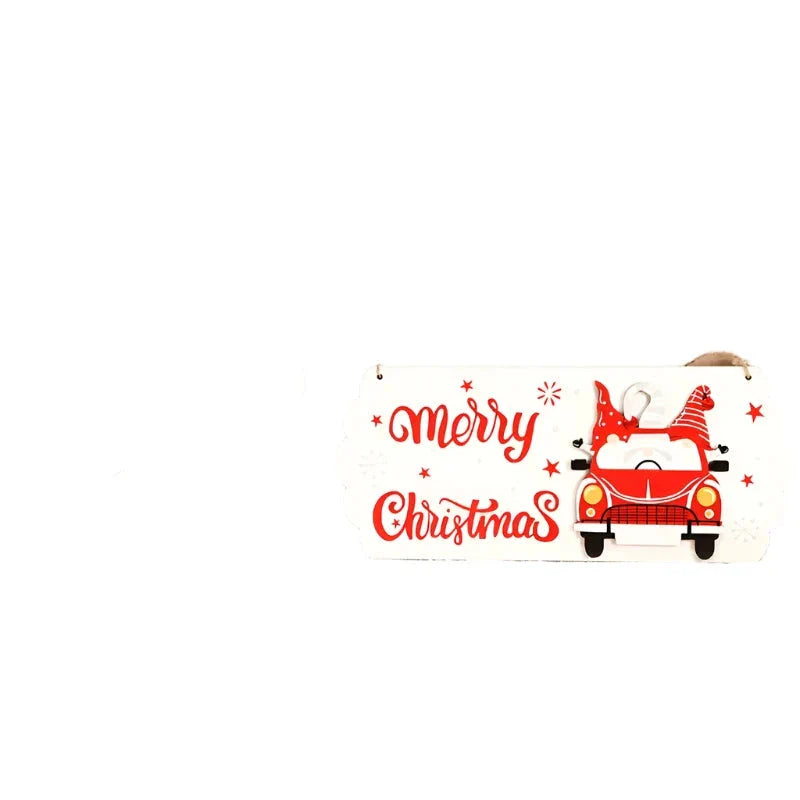 Santa Claus Wooden Sign - 8"x5" Merry Christmas Wall Decor