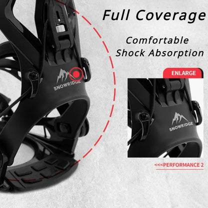 2025 Adjustable Snowboard Bindings with Quick Release Buckle