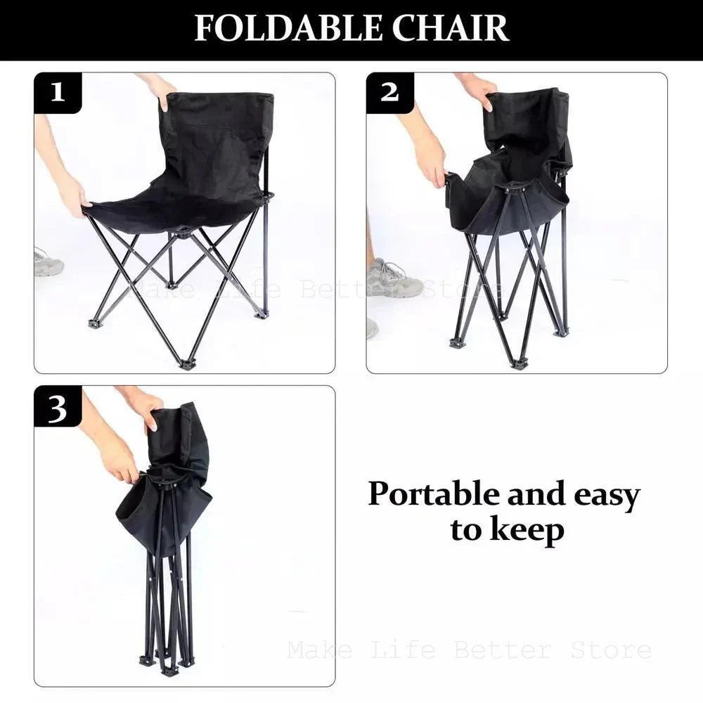 Portable Outdoor Camping Chair with Footrest - Folding Moon Chair