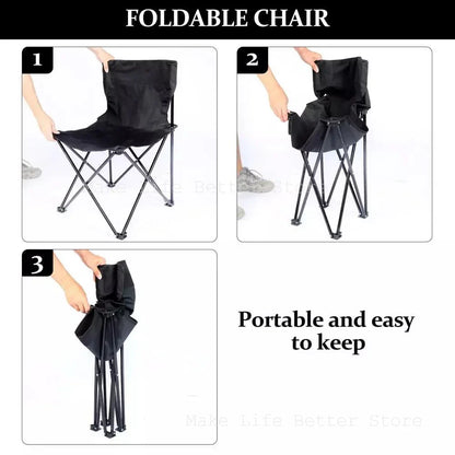 Portable Outdoor Camping Chair with Footrest - Folding Moon Chair