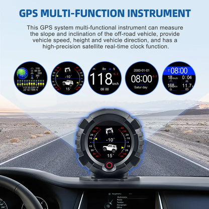 X95 GPS HUD Head Up Display 4x4 Of Road Inclinometer Black