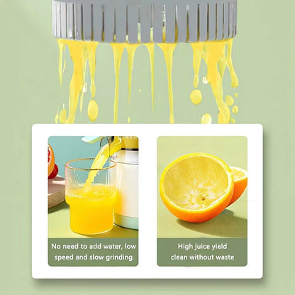 USB Rechargeable Electric Fruit Juicer Single Auger Juice Extractor White