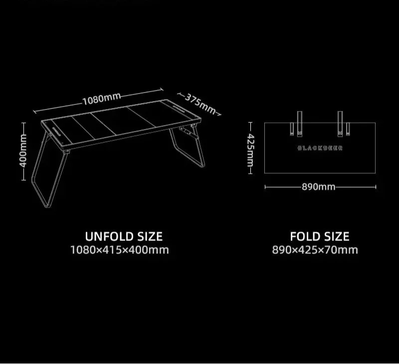 Camping IGT Folding Portable Wood And Grill Table Black