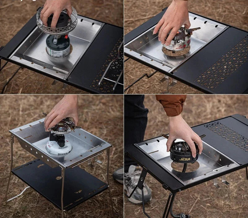 Stainless Steel Camping Furnace Plate Stove Frame