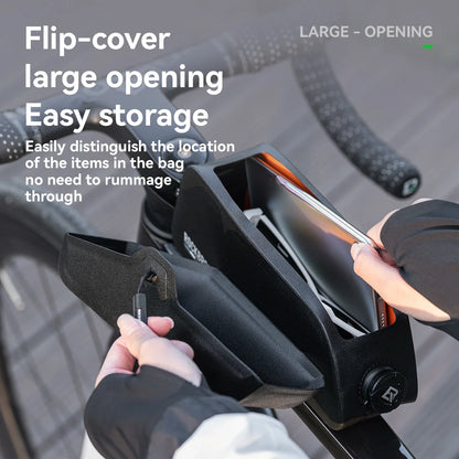 Waterproof 0.6L Top Tube Lightweight Frame Storage Bag Black