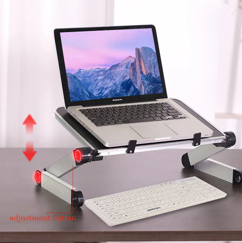 Adjustable Folding Laptop Desk with Cooler Fan