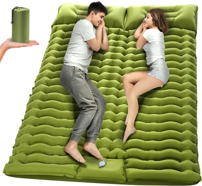 Double Self-Inflating Sleeping Pad Pillows Green