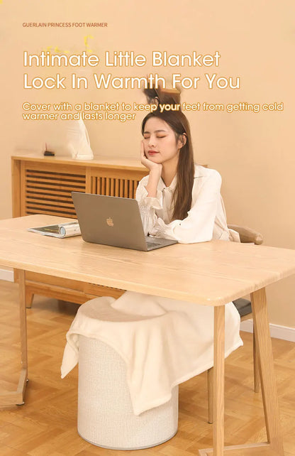 Portable Electric Foot Warmer Heater - Adjustable Thermostat, Foldable Design, 165W, Grey