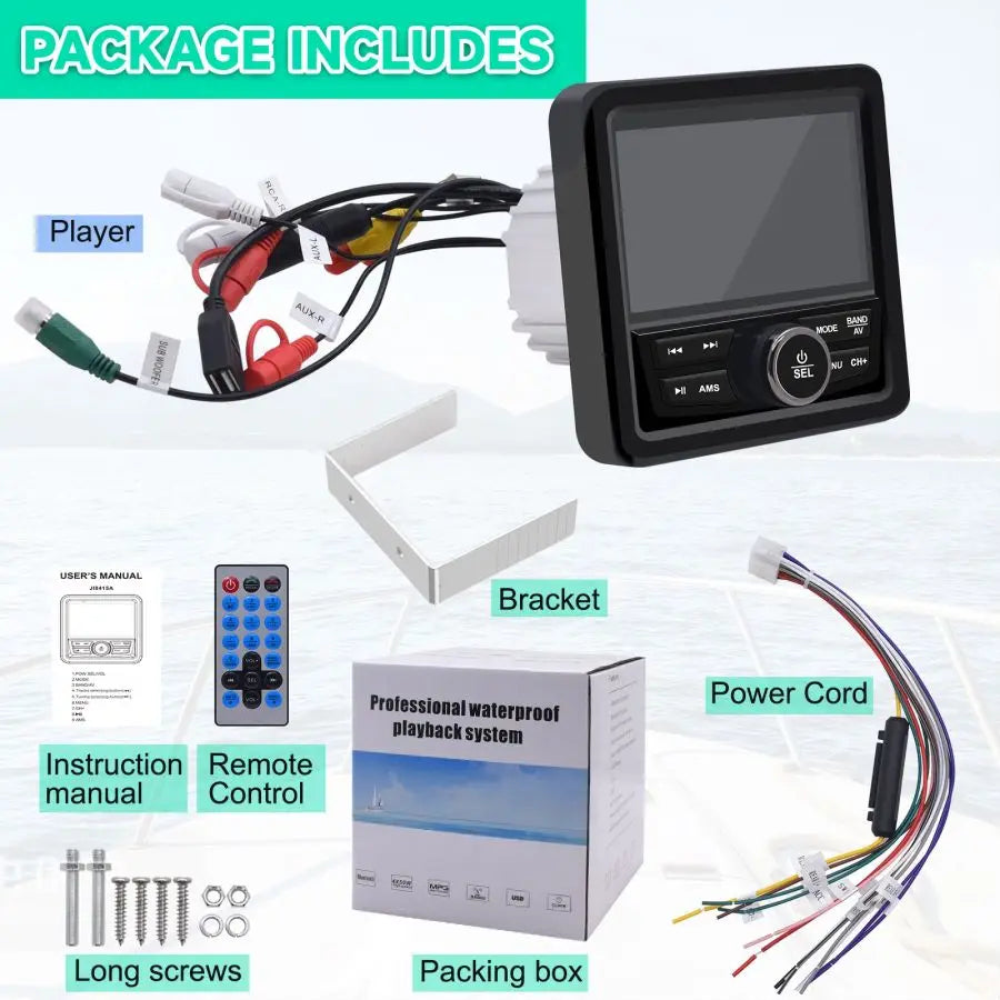 Waterproof Bluetooth Marine Stereo Radio