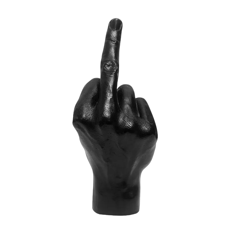 Bold Expression: Personalized Middle Finger Resin Sculpture - Black