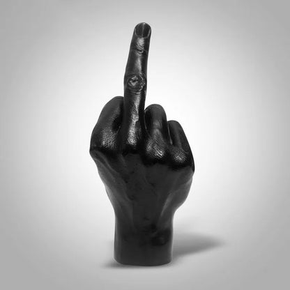 Bold Expression: Personalized Middle Finger Resin Sculpture - Black