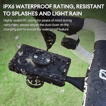 Bike Headlight with Garmin/GoPro Mount USB Rechargeable Black