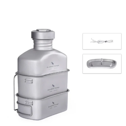 Titanium Camping Cooking Mess Set Grey
