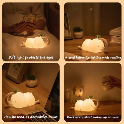 Adorable Elephant Silicone Night Light