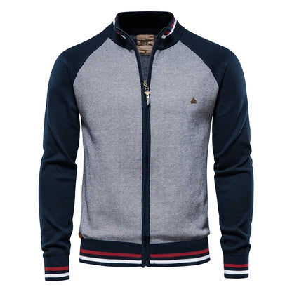 Men's Cotton Knit Streetwear Winter Zipper Cardigan