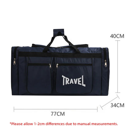80L Foldable Waterproof Travel Duffel Bag Deep Blue