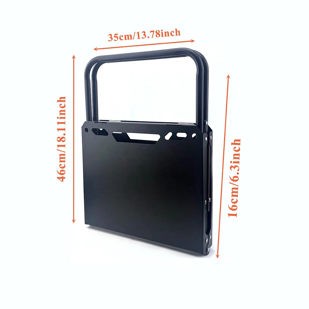 Foldable Hollowed Surface Camping Table Black