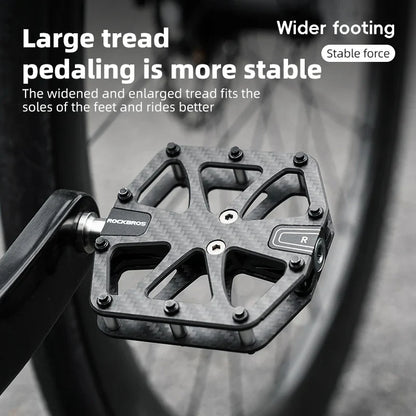 Ultra-Light T700 Carbon Fiber Bicycle Pedals 3-Bearing Black