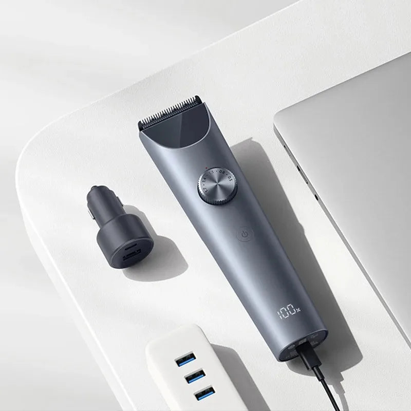 Professional Hair Clipper Digital Display Length Adjustments Grey