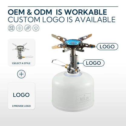 Adjustable Mini Camping Gas Stove  Split-Type Burner Silver