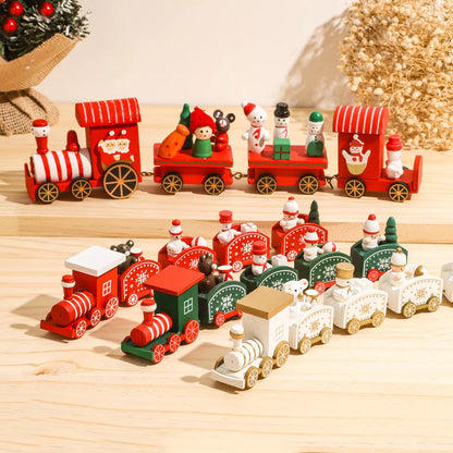 Rustic Wooden Train Christmas Ornament – Festive Merry Christmas Decoration