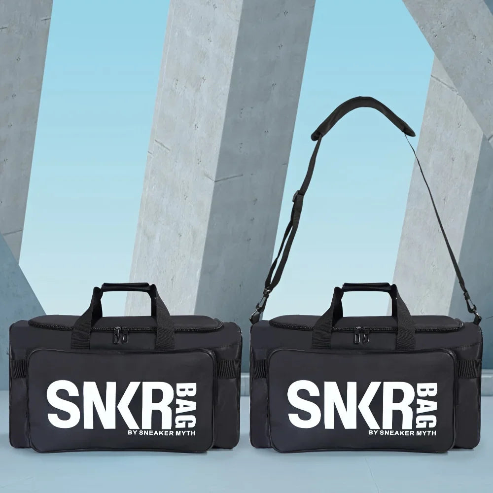 35L Sports Travel Bag with Green Interior Black