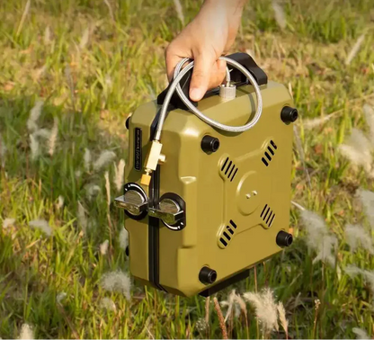 Double Burner Camping Stove High Firepower Gas Green