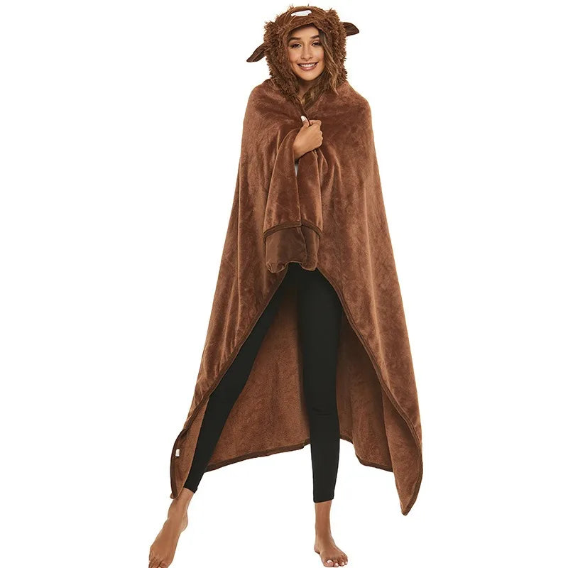 Cartoon Animal Wearable Blanket Hoodie