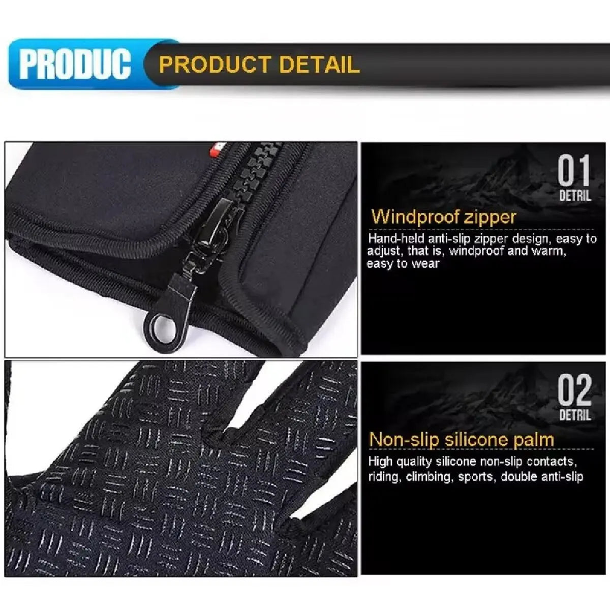 Touchscreen Waterproof Winter Gloves for Outdoor Sports