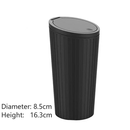 3Pcs Mini Car Trash Bin–Compact Auto Garbage Container Black