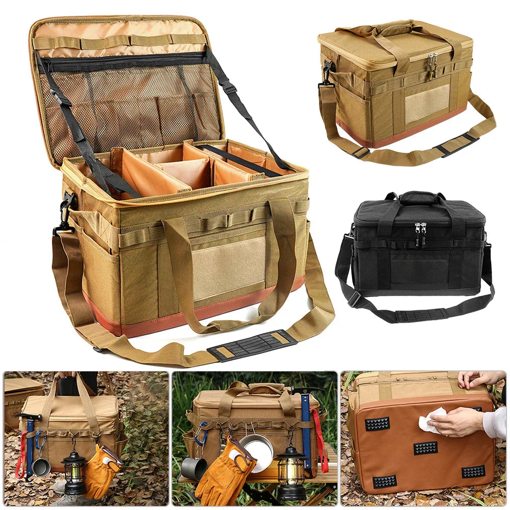30L Camping Organizer  Storage Bag Khaki