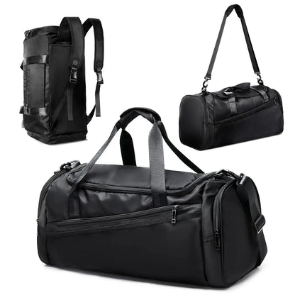 40L Foldable Sports Gym Travel Duffel Bag Black