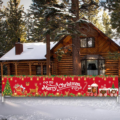 Festive Merry Christmas Outdoor Banner - 240x40cm