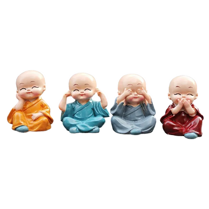 4Pcs Resin Gift Lovely Little Monk