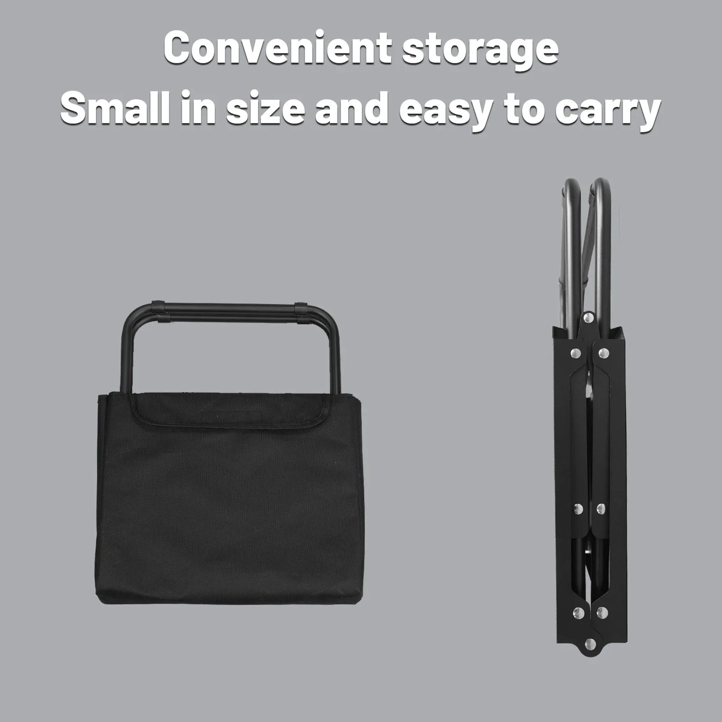 Portable Folding Camping Table Iron Table Black