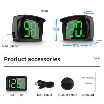 Universal Digital GPS Speedometer Dual Chip KMH/MPH Display Black