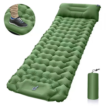 Outdoor Inflatable Sleeping Pad with Pillows - Ultralight Camping Mat