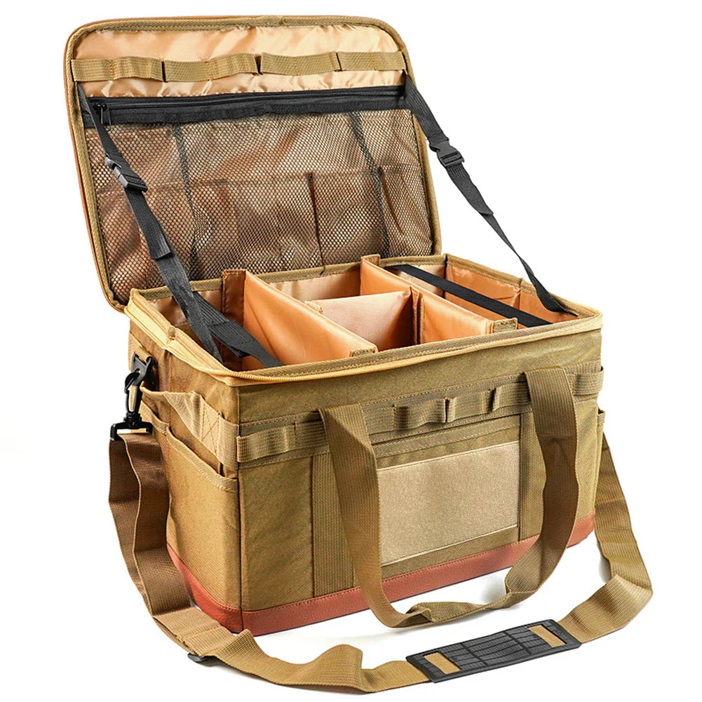 30L Camping Organizer  Storage Bag Khaki