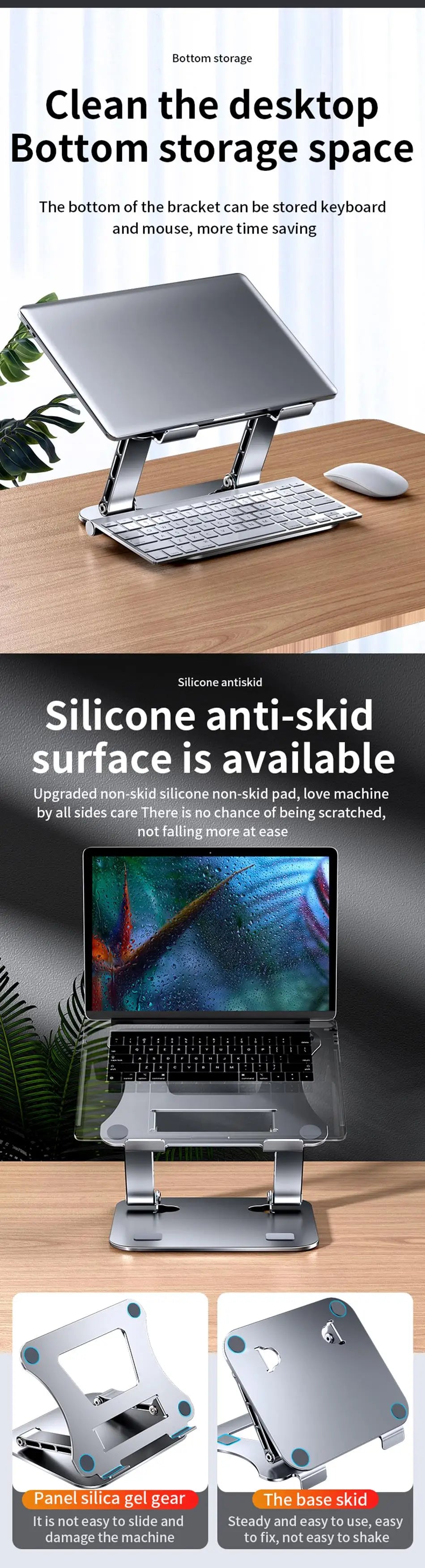 Laptop Stand Adjustable Aluminum Up to 17 Inch Laptop Portable Cooling