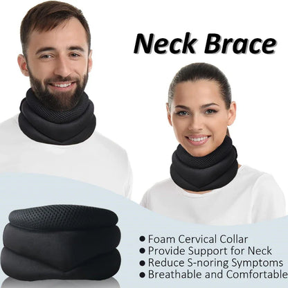 Adjustable Soft Foam Cervical Neck Brace Support Black