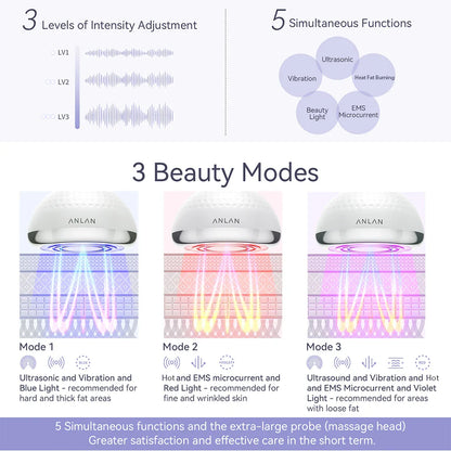 5-in-1 EMS Slimming Machine Ultrasonic Fat Burner And Body Massager White