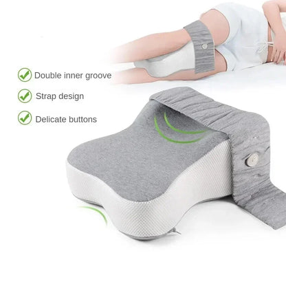 Orthopedic Memory Foam Leg Pillow with Adjustable Strap Grey